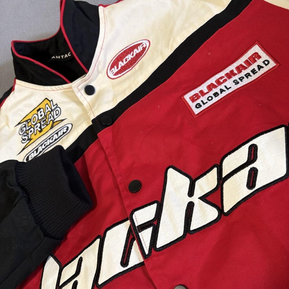 Vamtac Blackair Patchwork Motorsports Varsity Racing Jacket Mens‎ M Canvas NEW